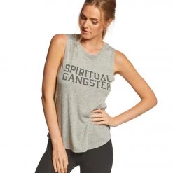 CLOTHING Spiritual Gangster SG Varsity Muscle Tank Heather Grey