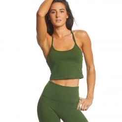 CLOTHING Beyond Yoga Slim Racerback Cropped Tank Jungle Palm