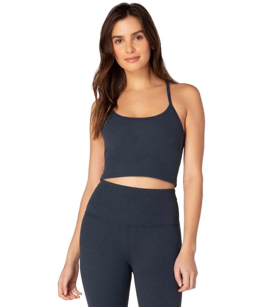 Beyond Yoga Slim Racerback Cropped Tank Nocturnal Navy 3 Beyond Yoga Slim Racerback Cropped Tank Nocturnal Navy