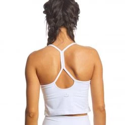 CLOTHING Beyond Yoga Slim Racerback Cropped Tank White