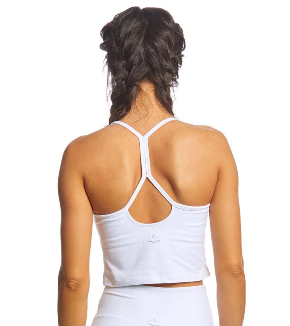 CLOTHING Beyond Yoga Slim Racerback Cropped Tank White 3 CLOTHING Beyond Yoga Slim Racerback Cropped Tank White