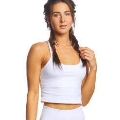 CLOTHING Beyond Yoga Slim Racerback Cropped Tank White