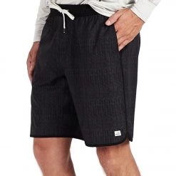Vuori Men's Banks Shorts Black Herringbone Texture CLOTHING