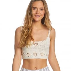 Free People Movement Berkinette Crochet Cami Cream CLOTHING