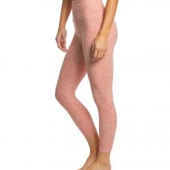 Beyond Yoga Jungle Fern Spacedye High Waisted Yoga Capris Rainwash Pink Shell Jungle Fern