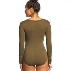 Free People Bodysuit Easy Peasy Moss CLOTHING