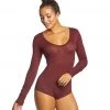 CLOTHING Free People Bodysuit Easy Peasy Wine