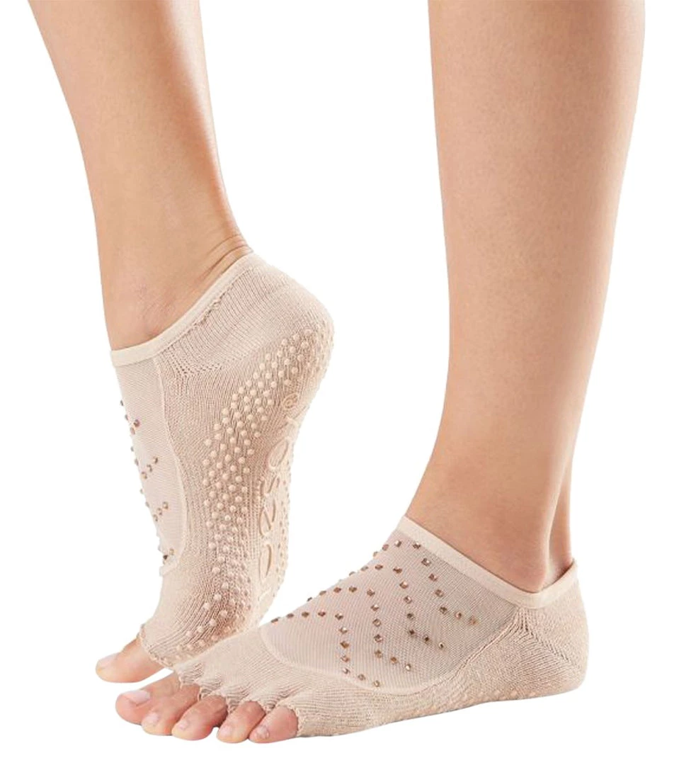 Toesox Luna Half-Toe Yoga Grip Socks Nude 5 Toesox Luna Half-Toe Yoga Grip Socks Nude