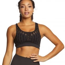 Betsey Johnson Performance Slit Mesh Seamless Bra CLOTHING