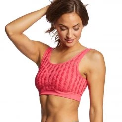 CLOTHING Betsey Johnson Performance Slit Mesh Seamless Bra Watermelon