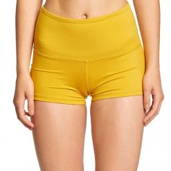 Mika Yoga Wear Bella High Waist Yoga Shorts Mustard