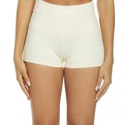 Mika Yoga Wear Bella High Waist Yoga Shorts Cream