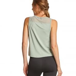 CLOTHING Marika Flounce Yoga Crop Top Slate Grey