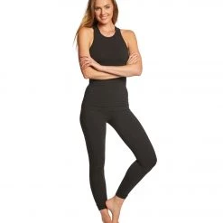 Women Hard Tail Logo Yoga Leggings Black