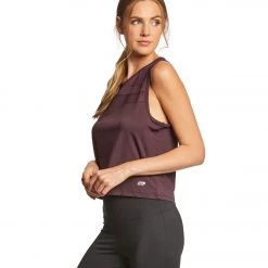 Marika Flounce Yoga Crop Top Wild Plum CLOTHING