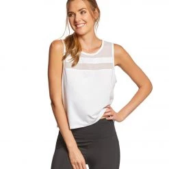 CLOTHING Marika Flounce Yoga Crop Top White