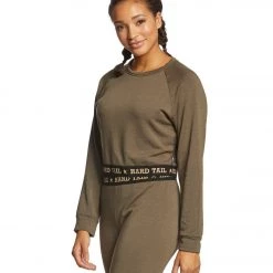 Hard Tail Logo Cropped Pullover Gravel Women