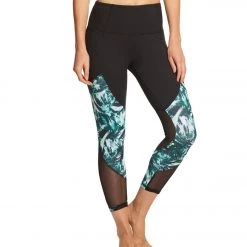Balance Collection Nola Yoga Capris With Pockets Viridian Green Tropic