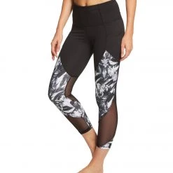 Balance Collection Nola Yoga Capris With Pockets Purple Rose Tropic