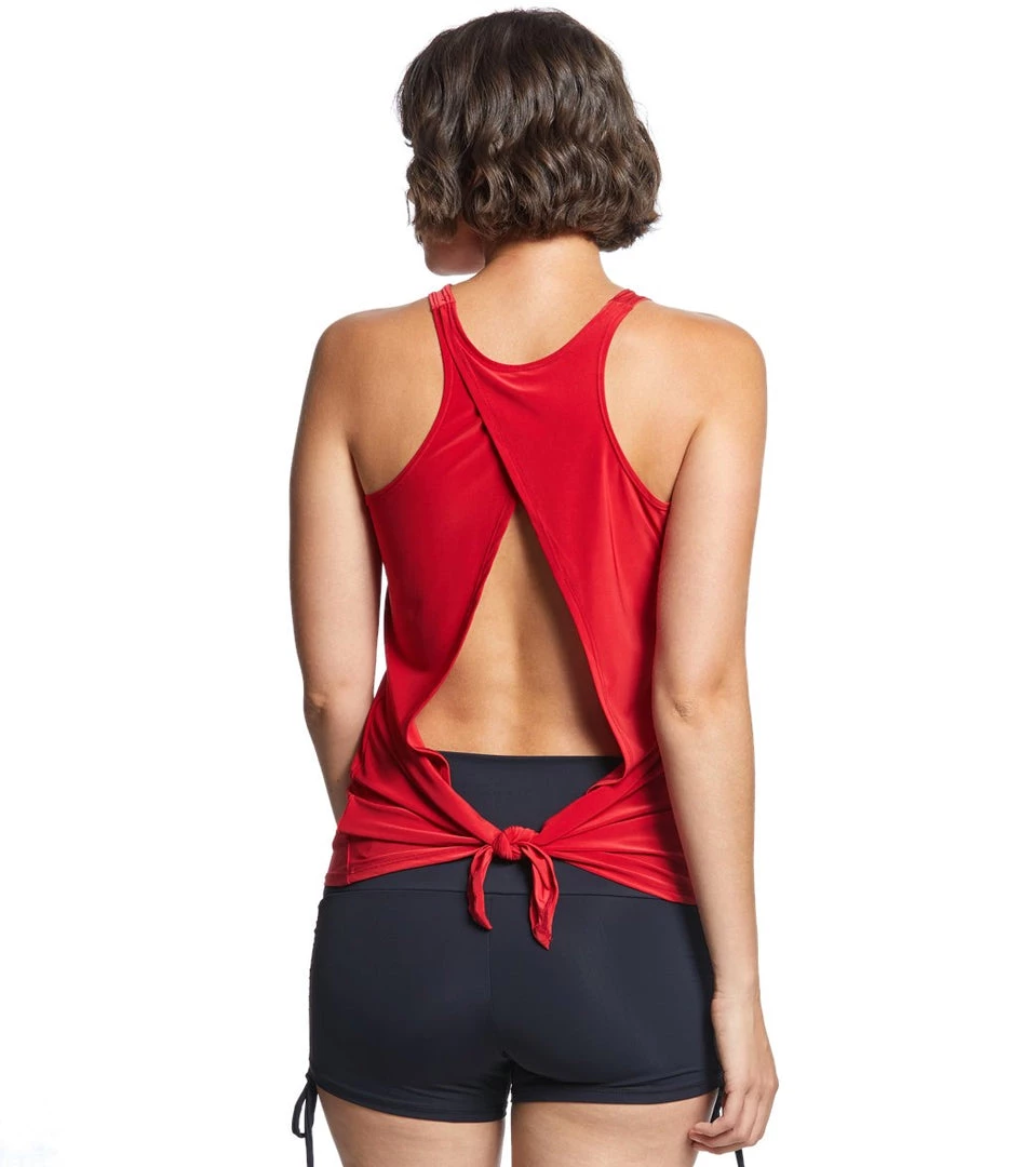 Onzie Tie Back Tank Red 3 Onzie Tie Back Tank Red