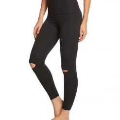 Beyond Yoga Got To Slit High Waisted 7/8 Yoga Leggings Jet Black CLOTHING