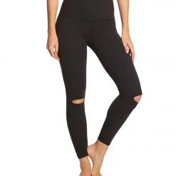 Beyond Yoga Got To Slit High Waisted 7/8 Yoga Leggings Jet Black CLOTHING