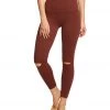 Beyond Yoga Got To Slit High Waisted 7/8 Yoga Leggings Red Rock
