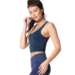 NUX Be Free Mineral Wash Seamless Yoga Crop Top Steely Skies Wash CLOTHING