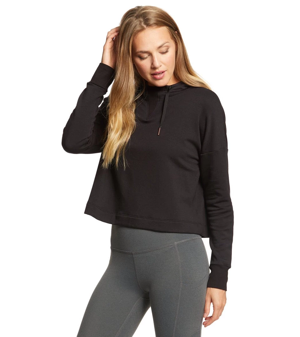 Beyond Yoga Sedona Cropped Hoodie Black CLOTHING 4 Beyond Yoga Sedona Cropped Hoodie Black CLOTHING