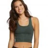 NUX Be Free Mineral Wash Seamless Yoga Crop Top Deep Forest Wash