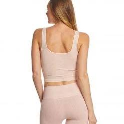 CLOTHING NUX Be Free Mineral Wash Seamless Yoga Crop Top Sheer Pink