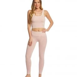 CLOTHING NUX Be Free Mineral Wash Seamless Yoga Crop Top Sheer Pink