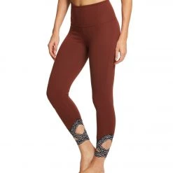 CLOTHING Beyond Yoga Badlands High Waisted Strappy 7/8 Yoga Leggings Red Rock