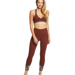 CLOTHING Beyond Yoga Badlands High Waisted Strappy 7/8 Yoga Leggings Red Rock