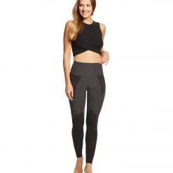 Beyond Yoga Spacedye Paneled High Waisted Yoga Leggings Black/Charcoal CLOTHING