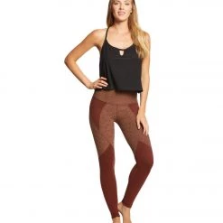CLOTHING Beyond Yoga Spacedye Paneled High Waisted Yoga Leggings Red Rock/Tumbleweed
