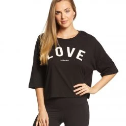 CLOTHING Betsey Johnson Performance LOVE Distressed Boxy Tee