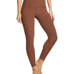 Beyond Yoga Across The Strap High Waisted 7/8 Yoga Leggings Red Rock/Tumbleweed CLOTHING