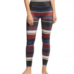 Beyond Yoga Stripe Lux High Waisted 7/8 Yoga Leggings Fallen Stripe