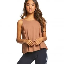 CLOTHING Hard Tail Back-To-Front Lace Up Tank Copper