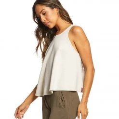 CLOTHING Hard Tail Back-To-Front Lace Up Tank Fawn