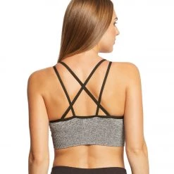 Betsey Johnson Performance V Strap Seamless Bra Moss/White Spacedye