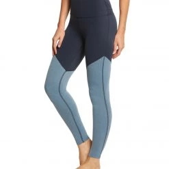 CLOTHING Beyond Yoga Plush Angled High Waisted 7/8 Yoga Leggings Nocturnal Navy Heather/Light Blue Heather
