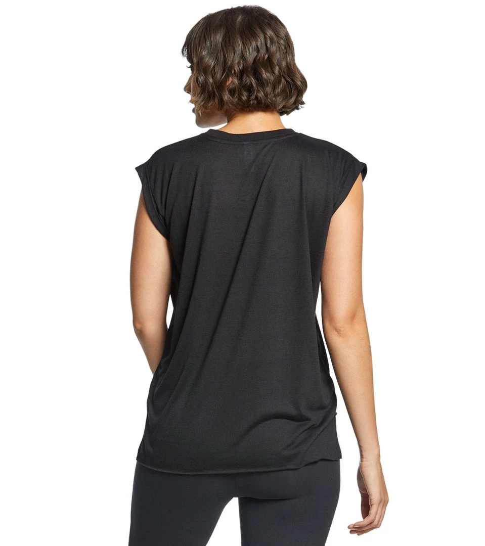 Bella + Canvas Flowy Rolled Cuff Muscle Tee Black 5 Bella + Canvas Flowy Rolled Cuff Muscle Tee Black