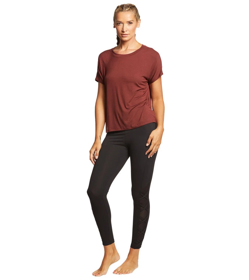Beyond Yoga Split Keyhole Back Tee Red Rock 6 Beyond Yoga Split Keyhole Back Tee Red Rock