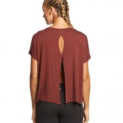 Beyond Yoga Split Keyhole Back Tee Red Rock 13 Beyond Yoga Split Keyhole Back Tee Red Rock