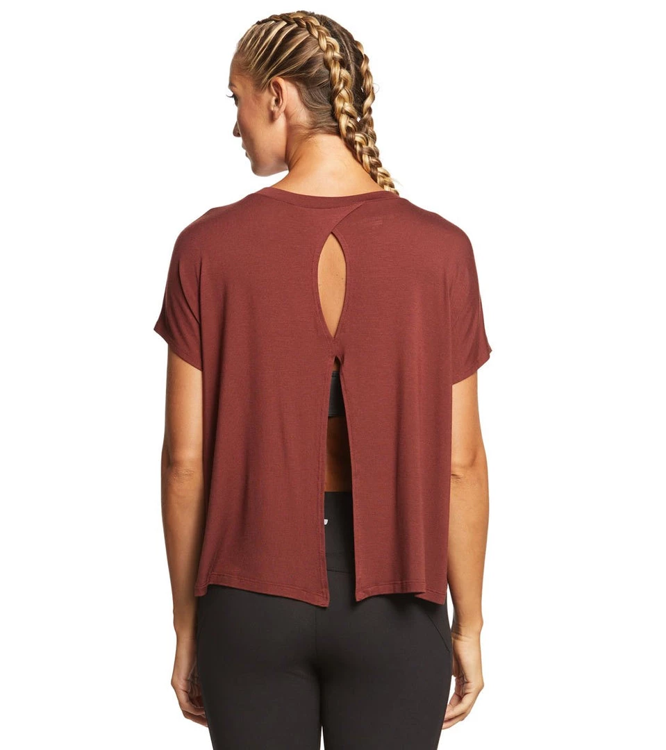 Beyond Yoga Split Keyhole Back Tee Red Rock 8 Beyond Yoga Split Keyhole Back Tee Red Rock