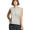 Bella + Canvas Flowy Rolled Cuff Muscle Tee Heather Stone