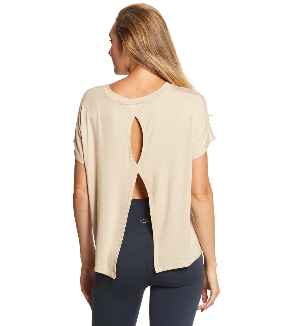 Beyond Yoga Split Keyhole Back Tee Texas Taupe 8 Beyond Yoga Split Keyhole Back Tee Texas Taupe