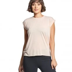 CLOTHING Bella + Canvas Flowy Rolled Cuff Muscle Tee Peach